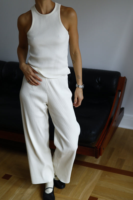 DAMAS ORGANIC ECRU TROUSERS